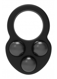 Черное эрекционное кольцо с утяжелителями - Dream Toys - в Южно-Сахалинске купить с доставкой
