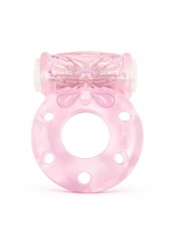 Розовое эрекционное виброкольцо с бабочкой - 1137 - в Южно-Сахалинске купить с доставкой