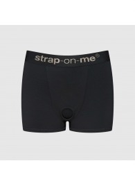 Черные трусики-боксеры для фиксации насадок Strap-on-me Harness Lingerie Allure - size S - Strap-on-me - купить с доставкой в Южно-Сахалинске