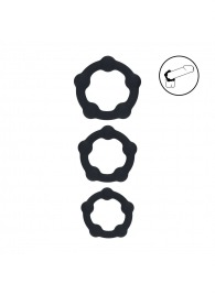Набор из 3 эрекционных колец Beaded Silicone Cockring Set - Shots Media BV - в Южно-Сахалинске купить с доставкой