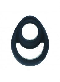 Черное эрекционное кольцо Double Ergo Silicone Cockring - Shots Media BV - в Южно-Сахалинске купить с доставкой