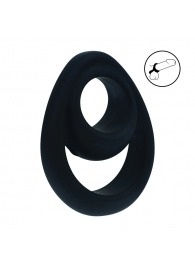 Черное эрекционное кольцо Double Ergo Silicone Cockring - Shots Media BV - в Южно-Сахалинске купить с доставкой