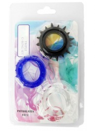 Набор из 3 эрекционных колец разного цвета и рельефа - Boys of Toys - в Южно-Сахалинске купить с доставкой
