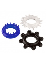 Набор из 3 эрекционных колец разного цвета и рельефа - Boys of Toys - в Южно-Сахалинске купить с доставкой