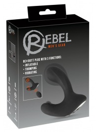 Черная анальная вибропробка с функцией расширения RC Butt Plug with 3 functions - Orion - в Южно-Сахалинске купить с доставкой