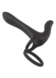 Черная насадка на член с вибрацией Couple’s Vibrator - Orion - в Южно-Сахалинске купить с доставкой