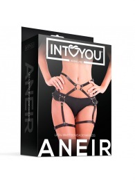 Черные стрепы на бёдра Aneir - Intoyou - купить с доставкой в Южно-Сахалинске
