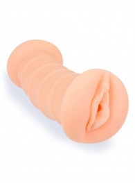 Телесный двусторонний мастурбатор с вибропулей и эрекционными кольцами в комплекте - Sexy Girl - в Южно-Сахалинске купить с доставкой