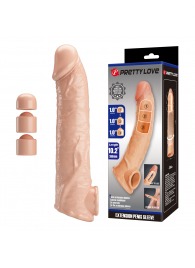 Телесный фаллоудлинитель с подхватом мошонки Silas - 26 см. - Baile - в Южно-Сахалинске купить с доставкой