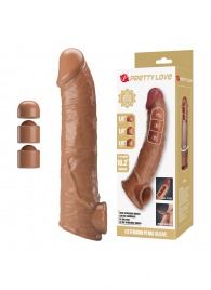 Карамельный фаллоудлинитель с подхватом мошонки Silas - 26 см. - Baile - в Южно-Сахалинске купить с доставкой