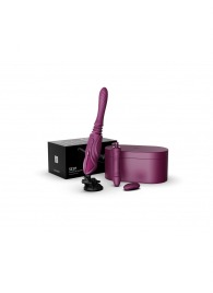 Фиолетовая секс-машина с функцией нагрева, насадками и присоской Sesh - Zalo - купить с доставкой в Южно-Сахалинске