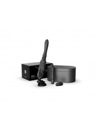 Черная секс-машина с функцией нагрева, насадками и присоской Sesh - Zalo - купить с доставкой в Южно-Сахалинске