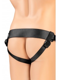 Телесный фаллопротез на черных ремнях Conall - 15 см. - ToyFa - купить с доставкой в Южно-Сахалинске