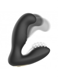 Черный вибромассажер простаты с ротацией и пультом ДУ - Ibiza - в Южно-Сахалинске купить с доставкой