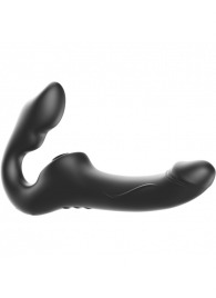 Черный безремневой страпон с 3 моторами - Ibiza - купить с доставкой в Южно-Сахалинске