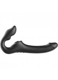 Черный безремневой страпон с 3 моторами - Ibiza - купить с доставкой в Южно-Сахалинске