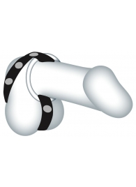 Подхват для мошонки с 3 съемными эрекционными кольцами Leder-Riemen - Orion - в Южно-Сахалинске купить с доставкой