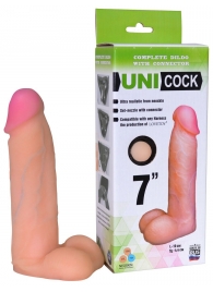 Фаллическая насадка Харнесс UNICOCK 7  - 19 см. - LOVETOY (А-Полимер) - купить с доставкой в Южно-Сахалинске