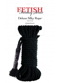 Черная веревка для фиксации Deluxe Silky Rope - 9,75 м. - Pipedream - купить с доставкой в Южно-Сахалинске
