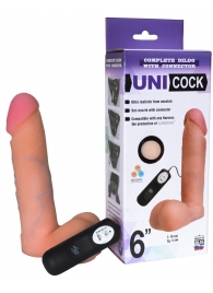 Фаллическая насадка Харнесс UNICOCK 6  с вибрацией - 18 см. - LOVETOY (А-Полимер) - купить с доставкой в Южно-Сахалинске