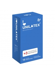 Классические презервативы Unilatex Natural Plain - 12 шт. + 3 шт. в подарок - Unilatex - купить с доставкой в Южно-Сахалинске
