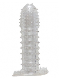 Гелевая прозрачная насадка c шипами - 12 см. - Toyfa Basic - в Южно-Сахалинске купить с доставкой