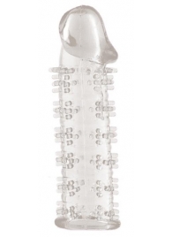 Гелевая прозрачная насадка с шипами - 12 см. - Toyfa Basic - в Южно-Сахалинске купить с доставкой