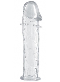Гладкая прозрачная насадка с усиками под головкой - 12,5 см. - Toyfa Basic - в Южно-Сахалинске купить с доставкой