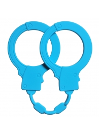 Голубые силиконовые наручники Stretchy Cuffs Turquoise - Lola Games - купить с доставкой в Южно-Сахалинске