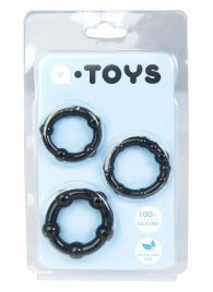 Набор из 3 чёрных эрекционных колец A-toys - A-toys - в Южно-Сахалинске купить с доставкой