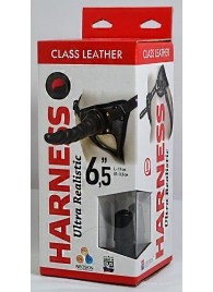 Насадка-фаллоимитатор на кожаных трусиках Harness Ultra Realistic 6,5  - 18,5 см. - LOVETOY (А-Полимер) - купить с доставкой в Южно-Сахалинске
