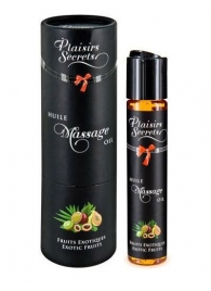 Массажное масло с ароматом экзотических фруктов Huile de Massage Gourmande Fruits Exotiques - 59 мл. - Plaisir Secret - купить с доставкой в Южно-Сахалинске