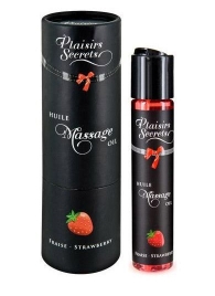 Массажное масло с ароматом клубники Huile de Massage Gourmande Fraise des Bois - 59 мл. - Plaisir Secret - купить с доставкой в Южно-Сахалинске