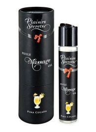 Массажное масло с ароматом пина колады Huile de Massage Gourmande Pina Colada - 59 мл. - Plaisir Secret - купить с доставкой в Южно-Сахалинске