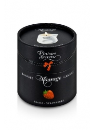 Массажная свеча с ароматом клубники Bougie de Massage Gourmande Fraise - 80 мл. - Plaisir Secret - купить с доставкой в Южно-Сахалинске