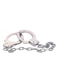 Наручники из металла с длинной цепочкой CHROME HANDCUFFS METAL HANDCUFFS W. KEY - NMC - купить с доставкой в Южно-Сахалинске