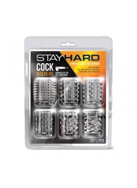 Набор из 6 прозрачных насадок на пенис с различным рельефом - Blush Novelties - в Южно-Сахалинске купить с доставкой