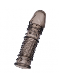 Дымчатая закрытая насадка ToyFa XLover с чешуйками и пупырышками - 13,5 см. - ToyFa - в Южно-Сахалинске купить с доставкой