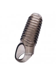 Дымчатая насадка с рёбрышками и подхватом мошонки ToyFa XLover - 12,5 см. - ToyFa - в Южно-Сахалинске купить с доставкой