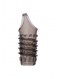 Открытая дымчатая насадка с точками и рёбрами ToyFa XLover - 11,5 см. - ToyFa - в Южно-Сахалинске купить с доставкой