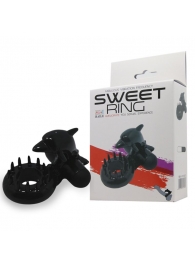 Чёрное эрекционное виброкольцо Sweet Ring с дельфинчиком - Baile - в Южно-Сахалинске купить с доставкой