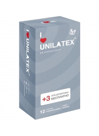 Презервативы с рёбрами Unilatex Ribbed - 12 шт. + 3 шт. в подарок - Unilatex - купить с доставкой в Южно-Сахалинске