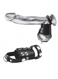 Кольцо на член и мошонку Cock Ring With 2  Ball Stretcher And Optional Weight Ring - BlueLine - в Южно-Сахалинске купить с доставкой