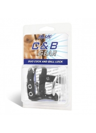 Утяжка на пенис на замочке Duo Cock And Ball Lock - BlueLine - купить с доставкой в Южно-Сахалинске