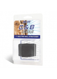 Чёрная утяжка на мошонку 1  Velcro Ball Stretcher - BlueLine - купить с доставкой в Южно-Сахалинске