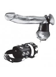 Утяжка на пенис и мошонку Cock Ring With 1.5  Ball Stretcher And Optional Weight Ring - BlueLine - купить с доставкой в Южно-Сахалинске