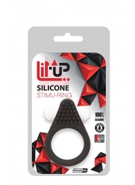 Чёрное эрекционное кольцо LIT-UP SILICONE STIMU RING 1 BLACK - Dream Toys - в Южно-Сахалинске купить с доставкой