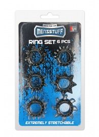 Набор из 6 дымчатых эрекционных колец MENZSTUFF 6PC STRECHEABLE RING SET - Dream Toys - в Южно-Сахалинске купить с доставкой