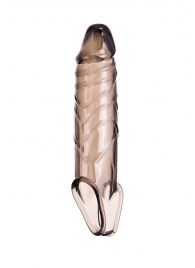 Дымчатая фаллическая насадка с подхватом и закрытой головкой - 16,2 см. - ToyFa - в Южно-Сахалинске купить с доставкой