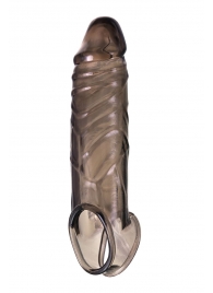 Дымчатая фаллическая насадка с подхватом и закрытой головкой - 16,2 см. - ToyFa - в Южно-Сахалинске купить с доставкой